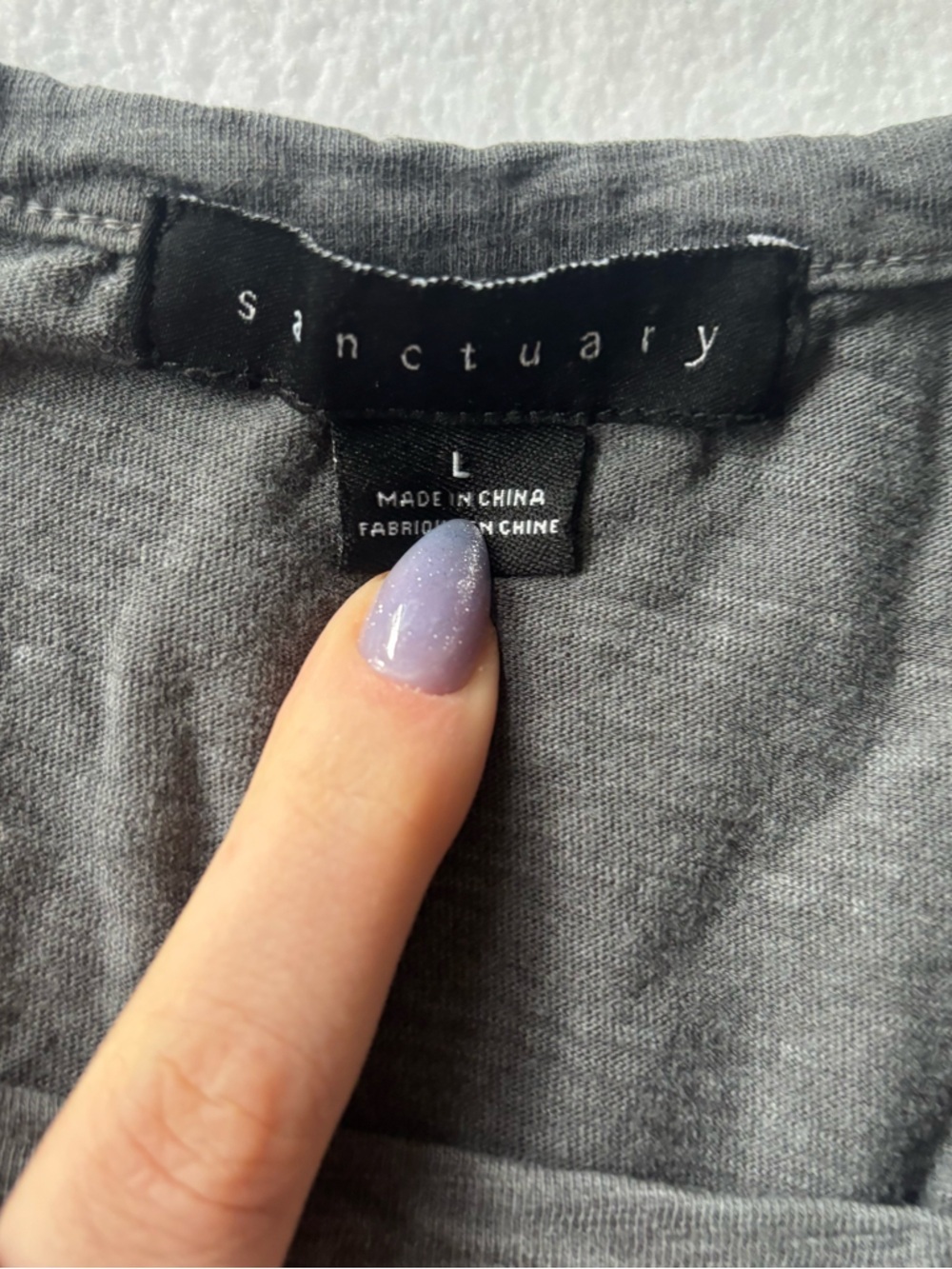 Sanctuary Charcoal Gray Cutout Tank Top Sz Large - Picture 4 of 5